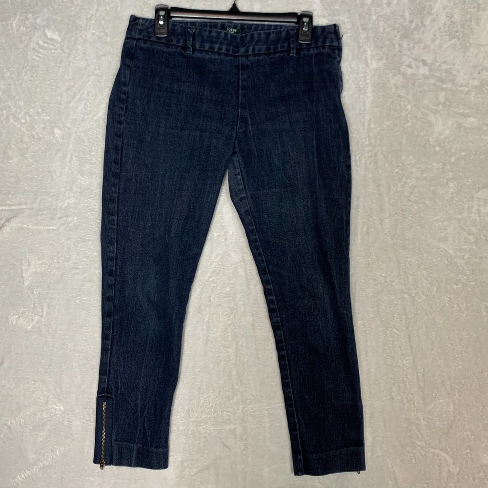 J Crew Jeans Women's Size 10 City Fit Stretch Mid Rise Ankle Crop Side Zipper